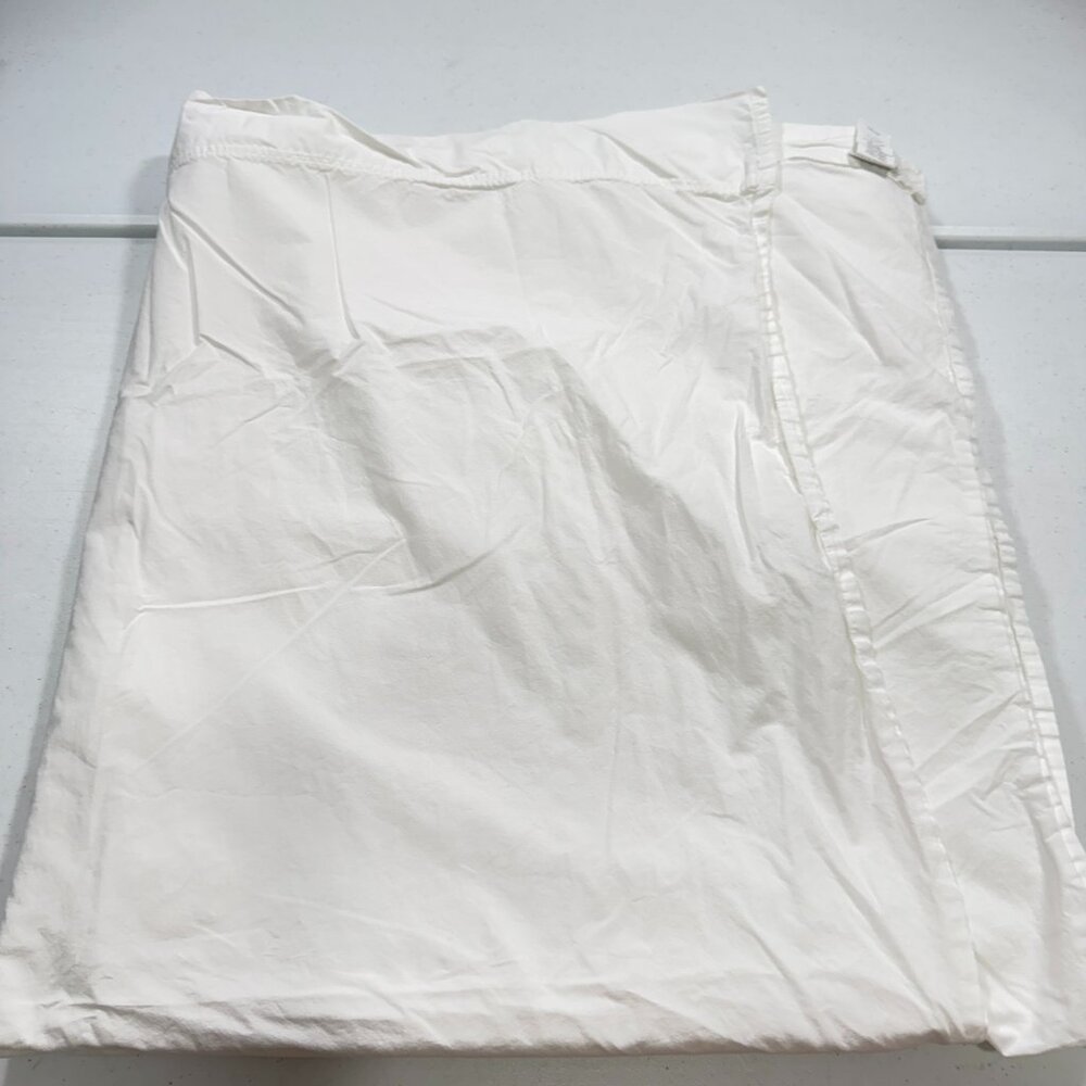 Pottery Barn queen flat sheet solid white 100% organic cotton modern